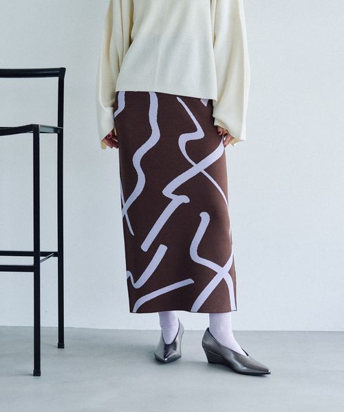 LEPSIM 12ゲージアソート柄スカート【カラー予約】 ライトベージュ FREE ウィメンズボトムス レプシィム 497454 and ST アンドエスティ（旧ドットエスティ）