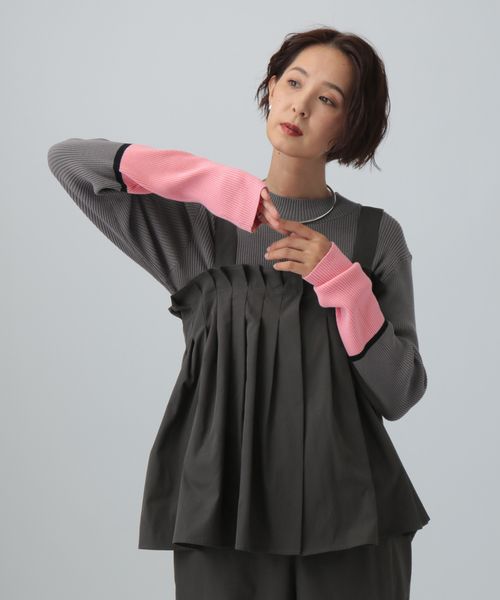 LEPSIM 12ゲージ袖配色プルオーバー2【新色&追加予約】 ピンク FREE ウィメンズインナー レプシィム 497490 and ST アンドエスティ（旧ドットエスティ）