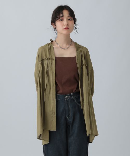 LEPSIM フリルギャザーチュニックSS カーキ FREE ワンピース レプシィム 575329 and ST アンドエスティ(旧ドットエスティ) LEPSIM フリルギャザーチュニックSS カーキ FREE ワンピース レプシィム 575329 and ST アンドエスティ(旧ドットエスティ)