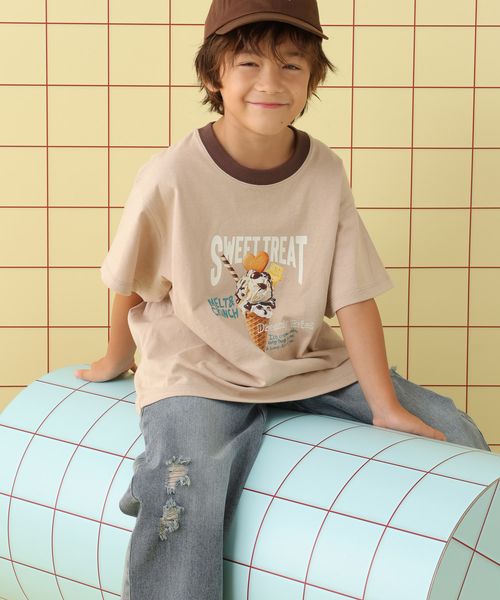LEPSIM 【KIDS】リンガープリントTSS ブラウン マタニティ レプシィム 578547 and ST アンドエスティ(旧ドットエスティ) LEPSIM 【KIDS】リンガープリントTSS ブラウン マタニティ レプシィム 578547 and ST アンドエスティ(旧ドットエスティ)