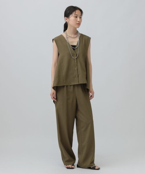 LEPSIM アシメベスト＊イージーパンツ《2点セット》 ベージュ FREE ワンピース レプシィム 578604 and ST アンドエスティ（旧ドットエスティ）