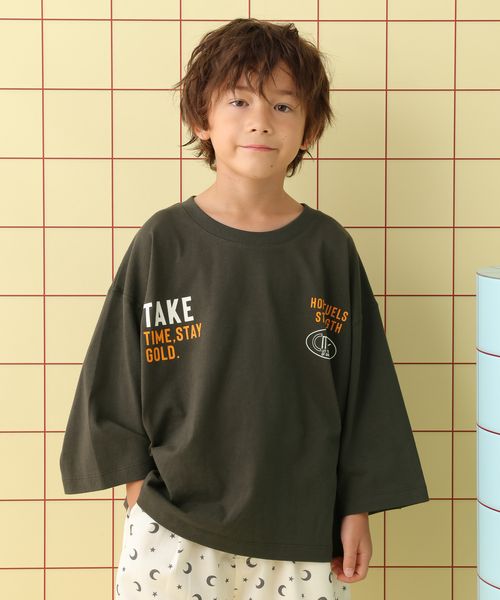 LEPSIM 【KIDS】グラフィック7分袖プリント シルバー マタニティ レプシィム 579113 and ST アンドエスティ(旧ドットエスティ) LEPSIM 【KIDS】グラフィック7分袖プリント シルバー マタニティ レプシィム 579113 and ST アンドエスティ(旧ドットエスティ)
