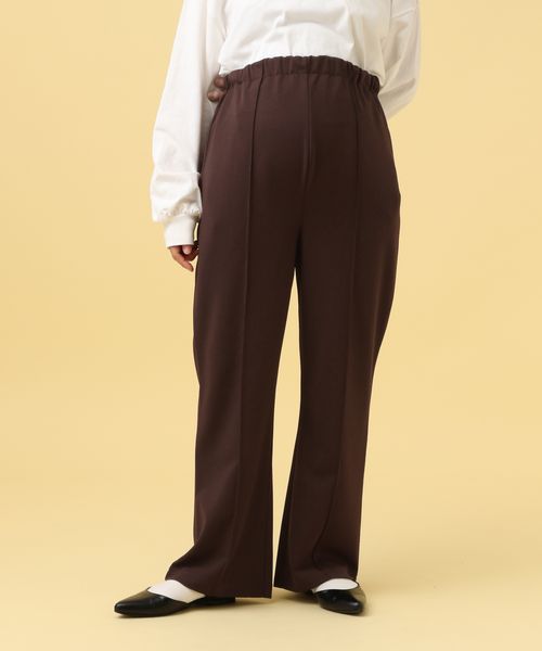 LEPSIM 【産前・産後対応】マタニティ／ピンタックフレアパンツ【新色&追加予約】 ブラウン FREE マタニティ レプシィム 582137 and ST アンドエスティ（旧ドットエスティ）