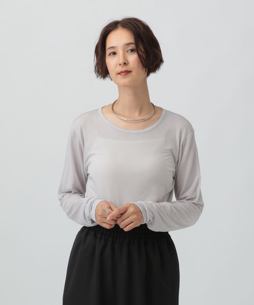 LEPSIM テンセル混クルー【カラー予約】 ライトグレー FREE ウィメンズインナー レプシィム 582459 and ST アンドエスティ（旧ドットエスティ）