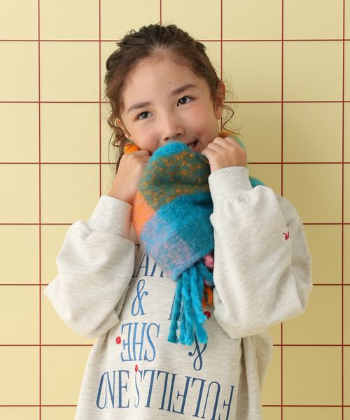 LEPSIM 【KIDS】チェックフリンジストール オレンジ マタニティ レプシィム 588878 and ST アンドエスティ(旧ドットエスティ) LEPSIM 【KIDS】チェックフリンジストール オレンジ マタニティ レプシィム 588878 and ST アンドエスティ(旧ドットエスティ)