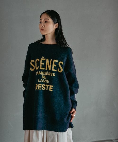 LEPSIM 5ゲージ2WAYロゴチュニックカーディガン ネイビー FREE ワンピース レプシィム 595309 and ST アンドエスティ（旧ドットエスティ）