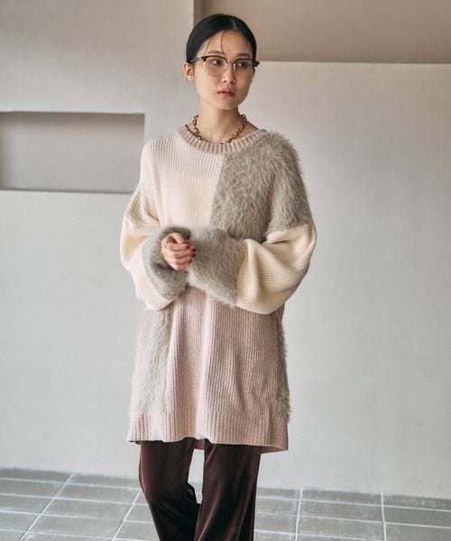 LEPSIM パッチワーク異素材チュニック【カラー予約】 ホワイト FREE ワンピース レプシィム 600816 and ST アンドエスティ(旧ドットエスティ) LEPSIM パッチワーク異素材チュニック【カラー予約】 ホワイト FREE ワンピース レプシィム 600816 and ST アンドエスティ(旧ドットエスティ)