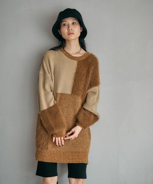 LEPSIM パッチワーク異素材チュニック【カラー予約】 ライトベージュ FREE ワンピース レプシィム 600816 and ST アンドエスティ(旧ドットエスティ) LEPSIM パッチワーク異素材チュニック【カラー予約】 ライトベージュ FREE ワンピース レプシィム 600816 and ST アンドエスティ(旧ドットエスティ)