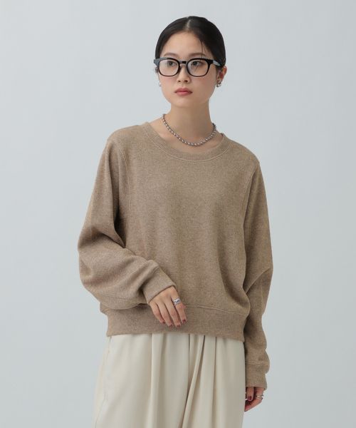 LEPSIM ショートラメリブプルオーバー【カラー予約】 ブラウン FREE ウィメンズインナー レプシィム 601686 and ST アンドエスティ（旧ドットエスティ）