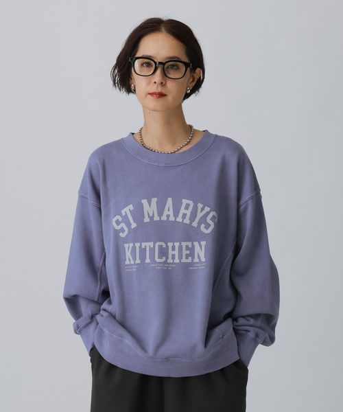 LEPSIM 古着風加工スウェット ブルー FREE ウィメンズインナー レプシィム 601863 and ST アンドエスティ(旧ドットエスティ) LEPSIM 古着風加工スウェット ブルー FREE ウィメンズインナー レプシィム 601863 and ST アンドエスティ(旧ドットエスティ)