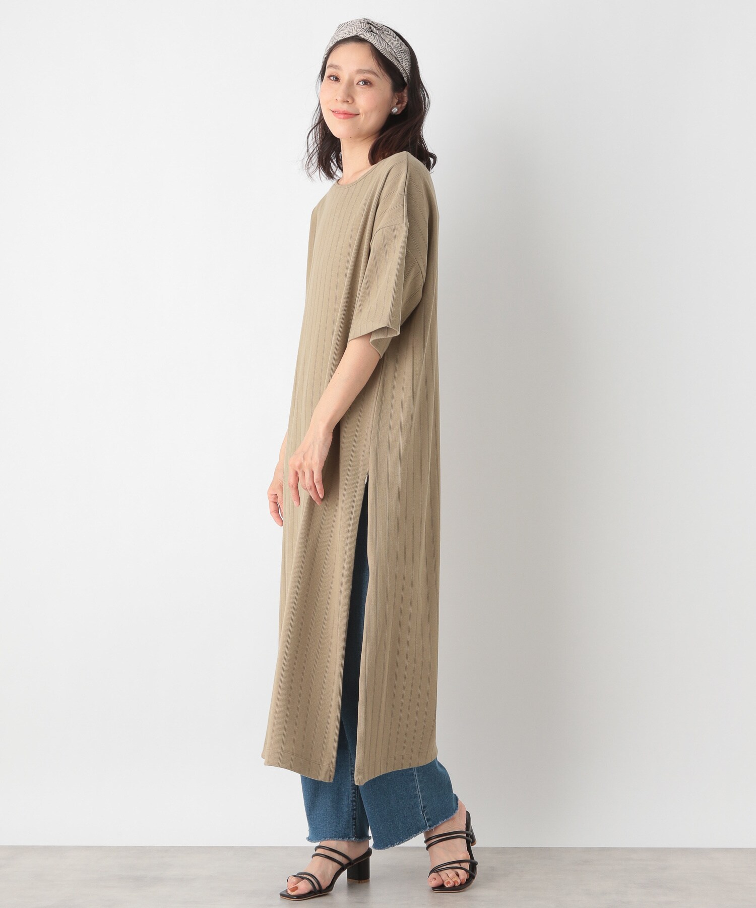 汗ジミ防止 裾ジップ付き前後着ワンピース 公式 レプシィム Lepsim 通販