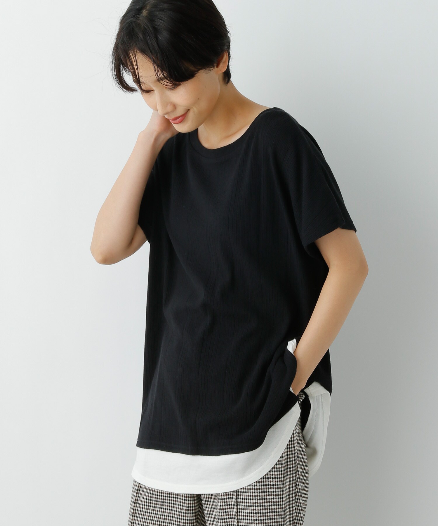 1枚でスタイリングが完成 フェイクレイヤード半袖tシャツ 公式 レプシィム Lepsim 通販