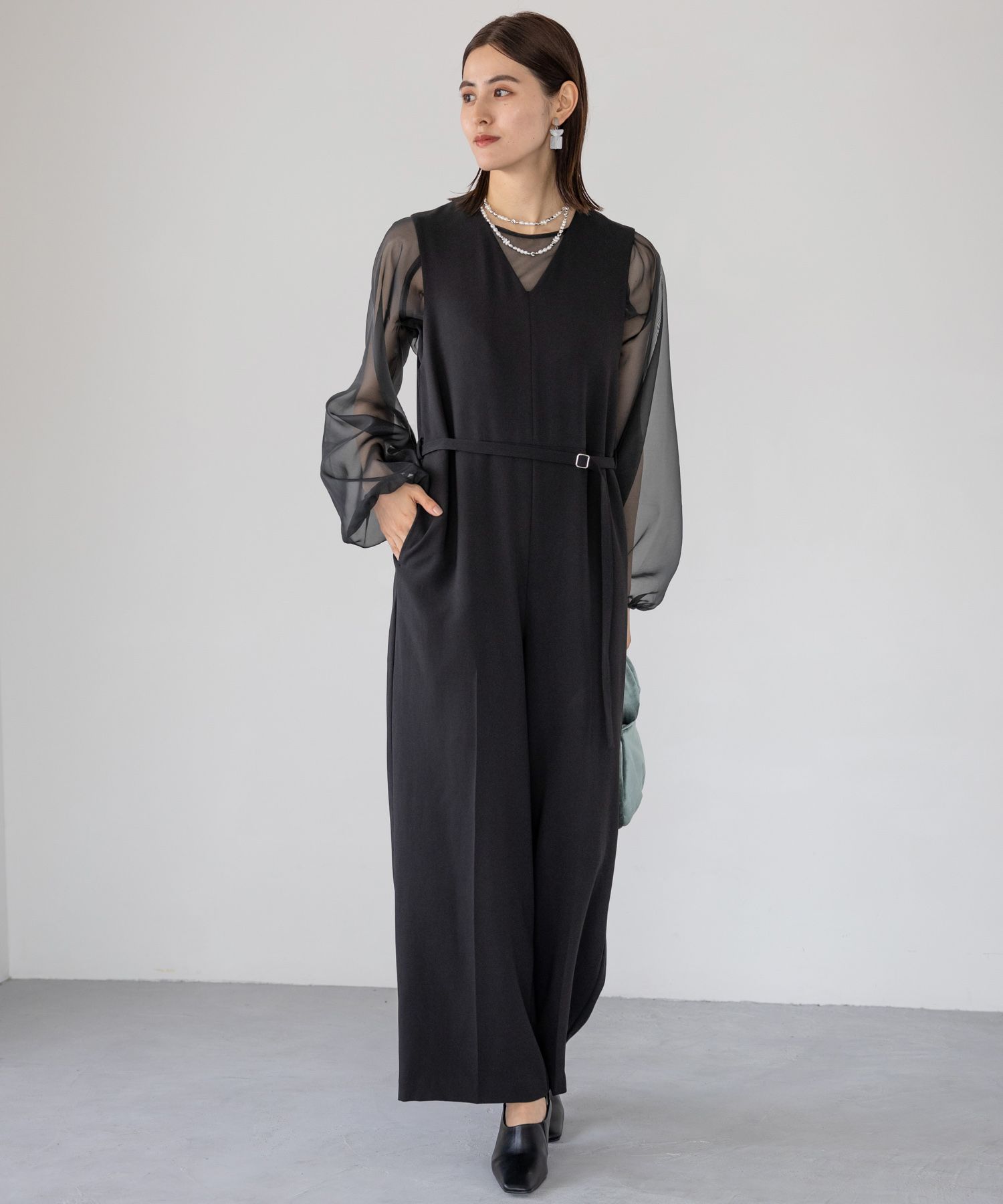 Plage Deep V/N オールインワン ブラック 36 V⁄N オールインワン