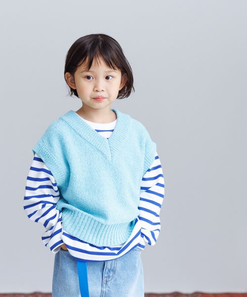 LOWRYS FARM 【KIDS】ブークレニットベスト ブルー キッズ ローリーズファーム 100822 and ST アンドエスティ(旧ドットエスティ) LOWRYS FARM 【KIDS】ブークレニットベスト ブルー キッズ ローリーズファーム 100822 and ST アンドエスティ(旧ドットエスティ)