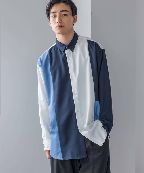 LOWRYS FARM 【MEN】ハイショクキリカエシャツ ネイビー M メンズ ローリーズファーム 104976 and ST アンドエスティ(旧ドットエスティ) LOWRYS FARM 【MEN】ハイショクキリカエシャツ ネイビー M メンズ ローリーズファーム 104976 and ST アンドエスティ(旧ドットエスティ)