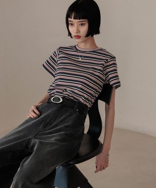 LOWRYS FARM フライスチビTシャツSS ネイビー FREE ウィメンズインナー ローリーズファーム 111954 and ST アンドエスティ(旧ドットエスティ) LOWRYS FARM フライスチビTシャツSS ネイビー FREE ウィメンズインナー ローリーズファーム 111954 and ST アンドエスティ(旧ドットエスティ)