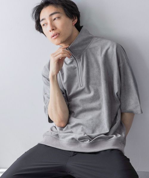 LOWRYS FARM 【MEN】スウェードライクハーフZIP チャコールグレー M メンズ ローリーズファーム 114345 and ST アンドエスティ(旧ドットエスティ) LOWRYS FARM 【MEN】スウェードライクハーフZIP チャコールグレー M メンズ ローリーズファーム 114345 and ST アンドエスティ(旧ドットエスティ)