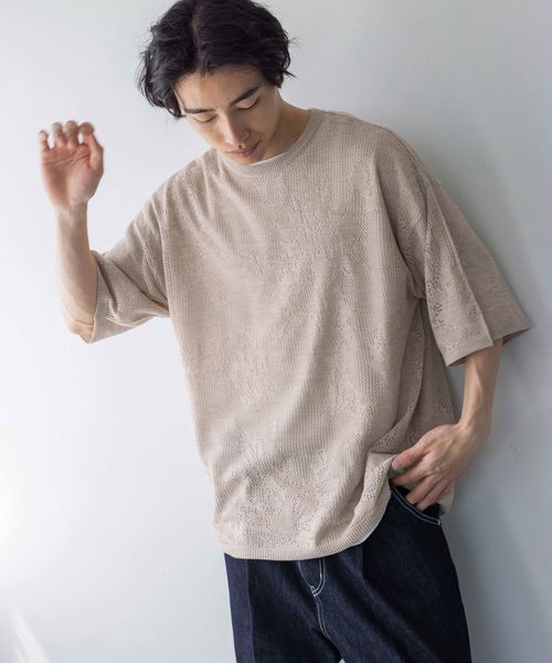 LOWRYS FARM 【MEN】メッシュフラワージャガードSS ライトベージュ FREE メンズ ローリーズファーム 121829 and ST アンドエスティ(旧ドットエスティ) LOWRYS FARM 【MEN】メッシュフラワージャガードSS ライトベージュ FREE メンズ ローリーズファーム 121829 and ST アンドエスティ(旧ドットエスティ)