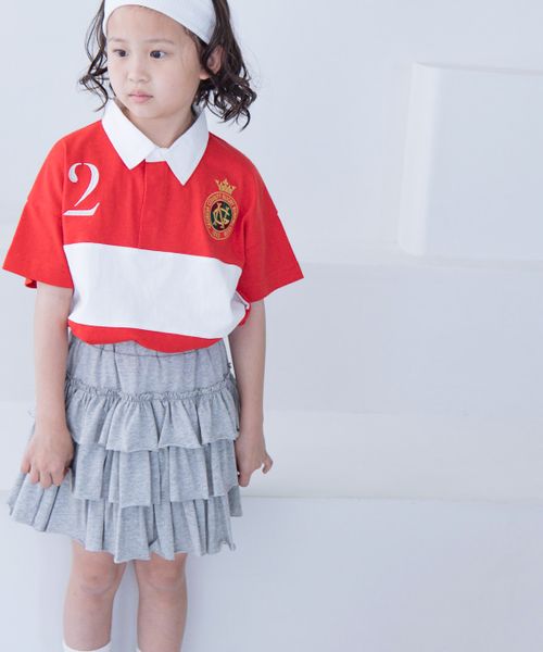LOWRYS FARM 【KIDS】シシュウラガーシャツSS レッド キッズ ローリーズファーム 122385 and ST アンドエスティ(旧ドットエスティ) LOWRYS FARM 【KIDS】シシュウラガーシャツSS レッド キッズ ローリーズファーム 122385 and ST アンドエスティ(旧ドットエスティ)