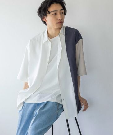 【MEN】パネルシャツＳＳ Ｍ