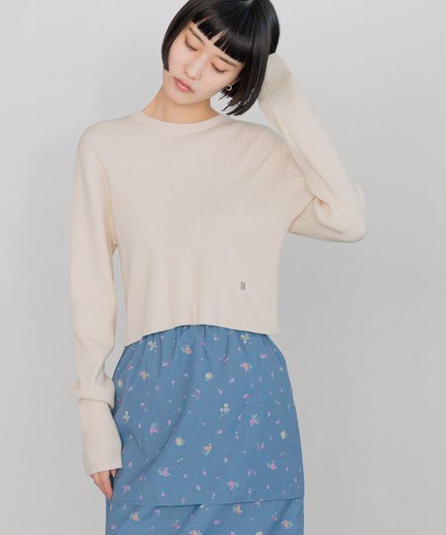 LOWRYS FARM 【yuw】リブクロップドニットプルオーバー ナチュラル FREE スペシャルライン ローリーズファーム 133734 and ST アンドエスティ(旧ドットエスティ) LOWRYS FARM 【yuw】リブクロップドニットプルオーバー ナチュラル FREE スペシャルライン ローリーズファーム 133734 and ST アンドエスティ(旧ドットエスティ)
