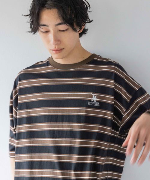 LOWRYS FARM 【MEN】GREENWICHマルチボーダー ブラウン M メンズ ローリーズファーム 134939 and ST アンドエスティ(旧ドットエスティ) LOWRYS FARM 【MEN】GREENWICHマルチボーダー ブラウン M メンズ ローリーズファーム 134939 and ST アンドエスティ(旧ドットエスティ)