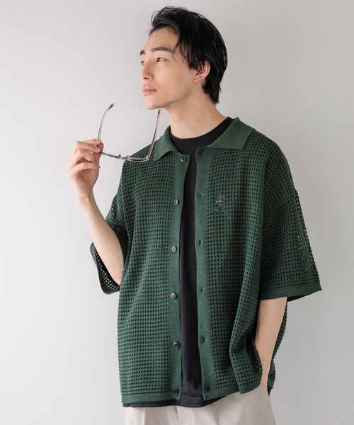 LOWRYS FARM 【MEN】メッシュニットシャツカーデSS カーキ FREE メンズ ローリーズファーム 135221 and ST アンドエスティ(旧ドットエスティ) LOWRYS FARM 【MEN】メッシュニットシャツカーデSS カーキ FREE メンズ ローリーズファーム 135221 and ST アンドエスティ(旧ドットエスティ)