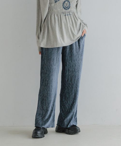 LOWRYS FARM シャイニーベロアパンツ ブルー FREE ウィメンズボトムス ローリーズファーム 136328 and ST アンドエスティ(旧ドットエスティ) LOWRYS FARM シャイニーベロアパンツ ブルー FREE ウィメンズボトムス ローリーズファーム 136328 and ST アンドエスティ(旧ドットエスティ)