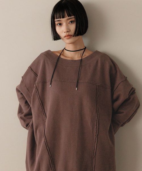 LOWRYS FARM 【追加予約】【選べるSHORT & LONG丈あり】リメイクフウウラケＬＳ ブラウン ウィメンズインナー ローリーズファーム 145816 and ST アンドエスティ（旧ドットエスティ）