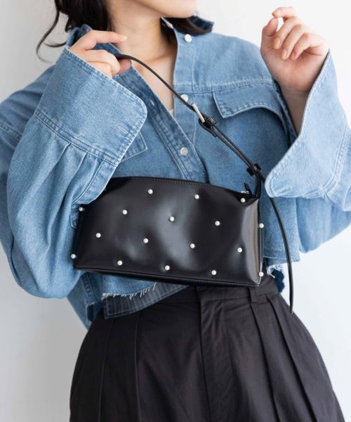 LOWRYS FARM パールツキショルダーBAG ブラック ウィメンズグッズ ローリーズファーム 149609 and ST アンドエスティ(旧ドットエスティ) LOWRYS FARM パールツキショルダーBAG ブラック ウィメンズグッズ ローリーズファーム 149609 and ST アンドエスティ(旧ドットエスティ)