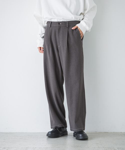 LOWRYS FARM 【MEN】キモウTRステッチワイドパンツ チャコールグレー L メンズ ローリーズファーム 152623 and ST アンドエスティ(旧ドットエスティ) LOWRYS FARM 【MEN】キモウTRステッチワイドパンツ チャコールグレー L メンズ ローリーズファーム 152623 and ST アンドエスティ(旧ドットエスティ)
