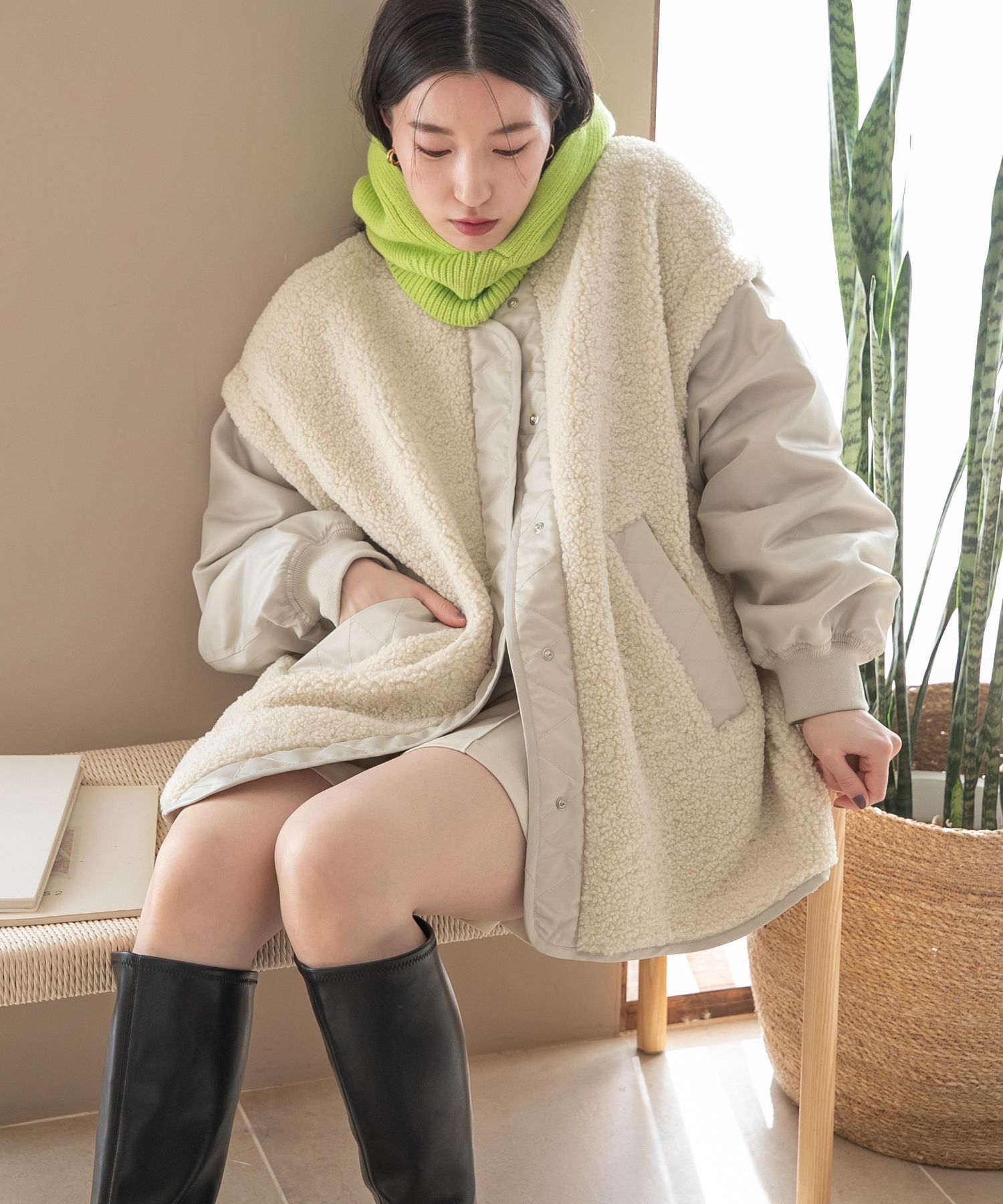 袖取り外し可能２ＷＡＹボアブルゾン Ｆ