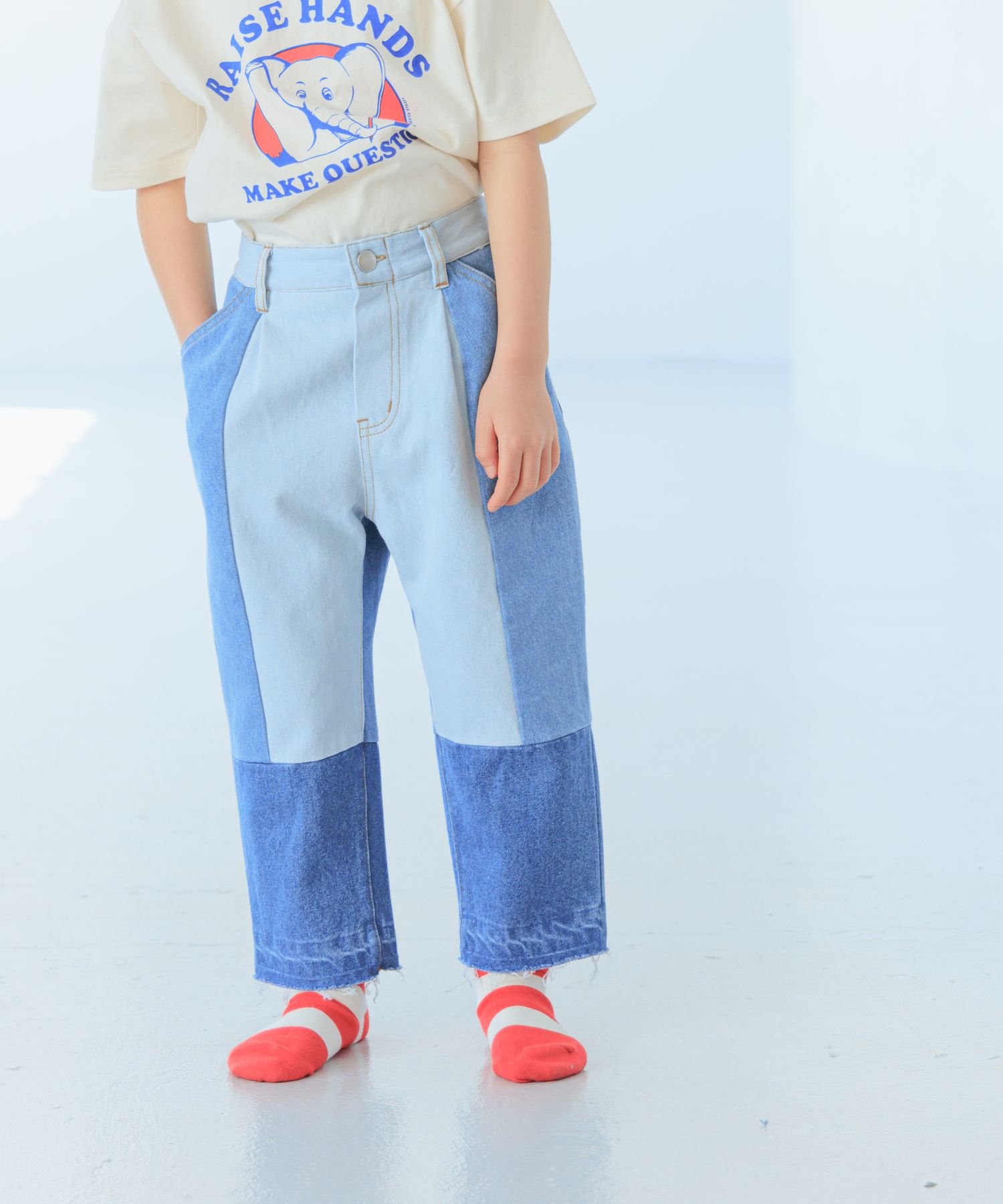 【KIDS】デニムパッチワークパンツ WEB限定１（１１０ＣＭ）