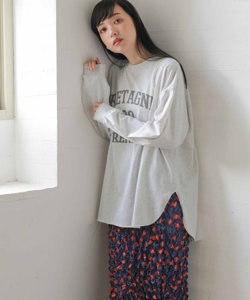 LOWRYSFARM ロング丈Tシャツ-