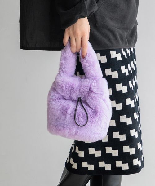 LOWRYS FARM フェイクファーキンチャクBAG パープル ウィメンズグッズ ローリーズファーム 235066 and ST アンドエスティ(旧ドットエスティ) LOWRYS FARM フェイクファーキンチャクBAG パープル ウィメンズグッズ ローリーズファーム 235066 and ST アンドエスティ(旧ドットエスティ)