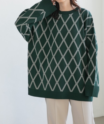 【yuw】JACQUARD KNIT PULLOVER