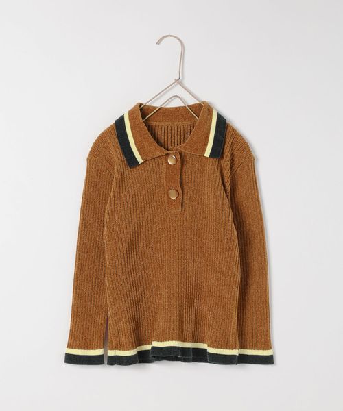LOWRYS FARM 【KIDS】モールポロニットLS ブラウン キッズ ローリーズファーム 247423 and ST アンドエスティ(旧ドットエスティ) LOWRYS FARM 【KIDS】モールポロニットLS ブラウン キッズ ローリーズファーム 247423 and ST アンドエスティ(旧ドットエスティ)