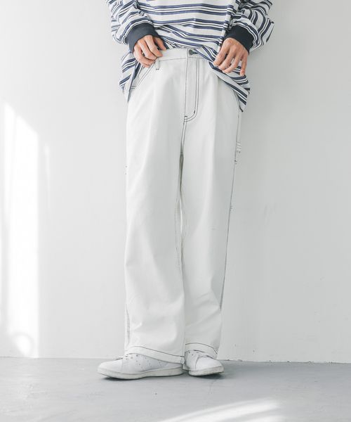 LOWRYS FARM 【MENS】デニムペインターパンツ オフホワイト M メンズ ローリーズファーム 251613 and ST アンドエスティ(旧ドットエスティ) LOWRYS FARM 【MENS】デニムペインターパンツ オフホワイト M メンズ ローリーズファーム 251613 and ST アンドエスティ(旧ドットエスティ)