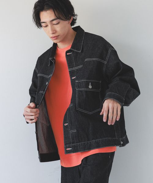 LOWRYS FARM 【MENS】タックデニムジャケット ブラック L メンズ ローリーズファーム 251621 and ST アンドエスティ(旧ドットエスティ) LOWRYS FARM 【MENS】タックデニムジャケット ブラック L メンズ ローリーズファーム 251621 and ST アンドエスティ(旧ドットエスティ)