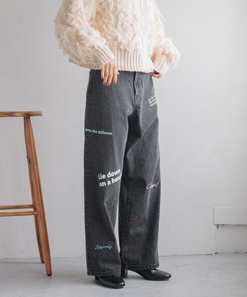 LOWRYS FARM 【店舗限定】ロゴシシュウデニムパンツ ブラック S ウィメンズボトムス ローリーズファーム 252760 and ST アンドエスティ(旧ドットエスティ) LOWRYS FARM 【店舗限定】ロゴシシュウデニムパンツ ブラック S ウィメンズボトムス ローリーズファーム 252760 and ST アンドエスティ(旧ドットエスティ)
