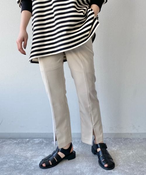 【Sサイズ展開あり】ラクビフロントスリットパンツ