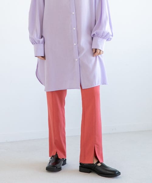 【Sサイズ展開あり】ラクビフロントスリットパンツ