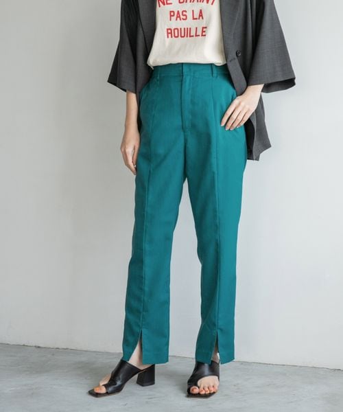 【Sサイズ展開あり】ラクビフロントスリットパンツ