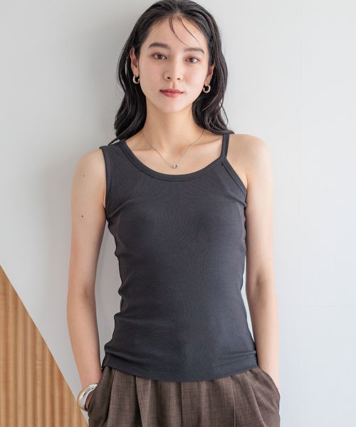 LOWRYS FARM アシメカップ付きノースリーブ ブラック FREE ウィメンズインナー ローリーズファーム 288810 and ST アンドエスティ(旧ドットエスティ) LOWRYS FARM アシメカップ付きノースリーブ ブラック FREE ウィメンズインナー ローリーズファーム 288810 and ST アンドエスティ(旧ドットエスティ)