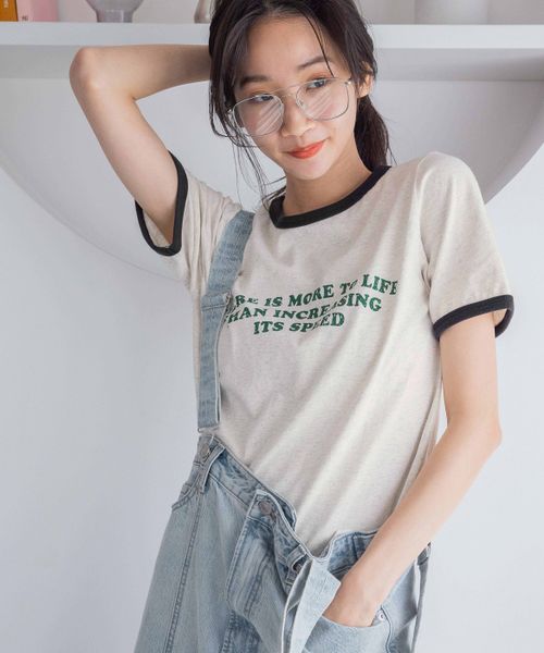 LOWRYS FARM リンガーロゴTEE ナチュラル FREE ウィメンズインナー ローリーズファーム 288816 and ST アンドエスティ(旧ドットエスティ) LOWRYS FARM リンガーロゴTEE ナチュラル FREE ウィメンズインナー ローリーズファーム 288816 and ST アンドエスティ(旧ドットエスティ)