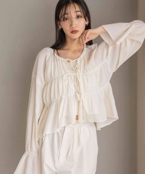 LOWRYS FARM ヨウリュウシャーリングショートブラウス ナチュラル FREE ウィメンズインナー ローリーズファーム 289336 and ST アンドエスティ(旧ドットエスティ) LOWRYS FARM ヨウリュウシャーリングショートブラウス ナチュラル FREE ウィメンズインナー ローリーズファーム 289336 and ST アンドエスティ(旧ドットエスティ)