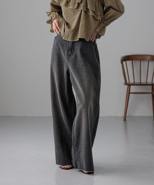 LOWRYS FARM アマオリワイドデニムパンツ ブラック M ウィメンズボトムス ローリーズファーム 289801 and ST アンドエスティ(旧ドットエスティ) LOWRYS FARM アマオリワイドデニムパンツ ブラック M ウィメンズボトムス ローリーズファーム 289801 and ST アンドエスティ(旧ドットエスティ)