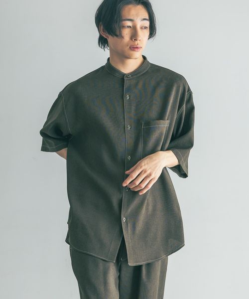 LOWRYS FARM 【MEN】ホップサックバンドシャツSS シルバー M メンズ ローリーズファーム 290351 and ST アンドエスティ(旧ドットエスティ) LOWRYS FARM 【MEN】ホップサックバンドシャツSS シルバー M メンズ ローリーズファーム 290351 and ST アンドエスティ(旧ドットエスティ)