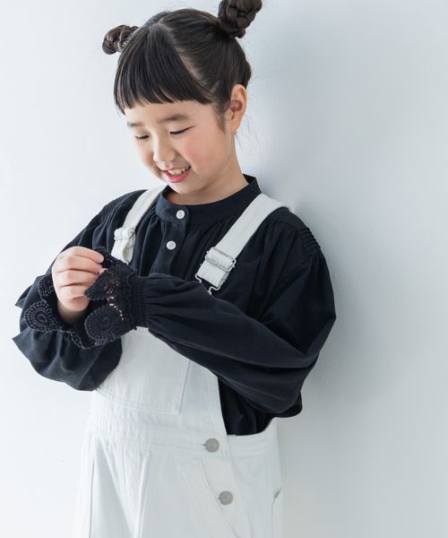 LOWRYS FARM 【KIDS】ギャザーボリュームブラウス ブラック キッズ ローリーズファーム 292636 and ST アンドエスティ(旧ドットエスティ) LOWRYS FARM 【KIDS】ギャザーボリュームブラウス ブラック キッズ ローリーズファーム 292636 and ST アンドエスティ(旧ドットエスティ)