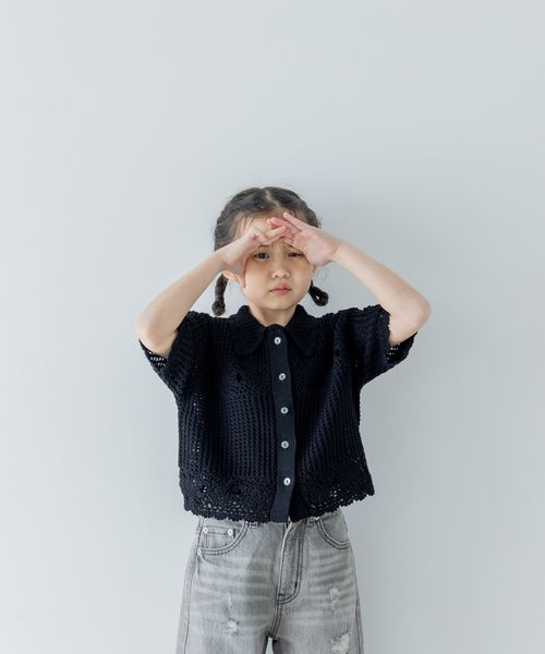LOWRYS FARM 【KIDS】カギバリカーディガン ブラック キッズ ローリーズファーム 319674 and ST アンドエスティ(旧ドットエスティ) LOWRYS FARM 【KIDS】カギバリカーディガン ブラック キッズ ローリーズファーム 319674 and ST アンドエスティ(旧ドットエスティ)